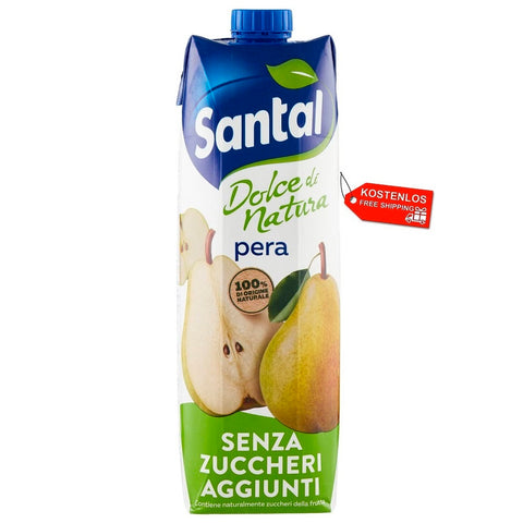12x Parmalat Santal Succo di Frutta Pera Dolce di Natura Zero Pear Fruit Juice Zero Added Sugar 1Lt