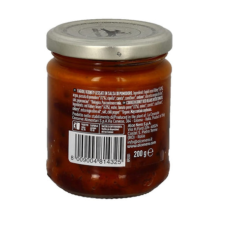 Alce Nero Fagioli Rossi Haricots Cuits à la Sauce Tomate Bio Légumineuses 200g