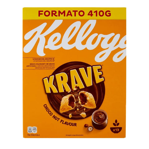 Kellogg's Krave Choco Nut Lot de céréales mélangées avec noisettes fourrées au chocolat 410 g