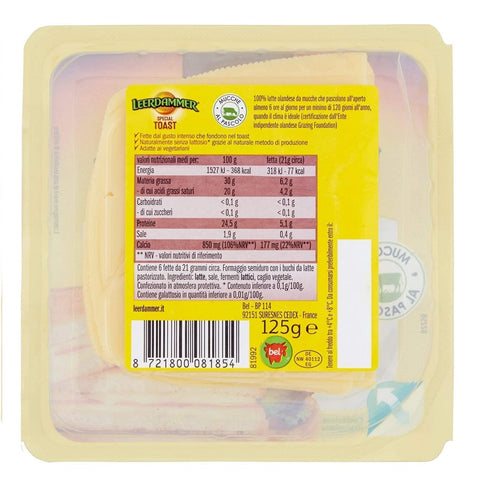Leerdammer Special Toast Sliced Fromage Sans lactose et convient aux végétariens Paquet de 125g