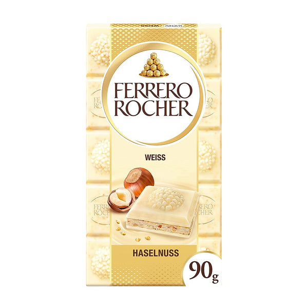 Chocolat blanc et noisettes, Ferrero Rocher (90 g)