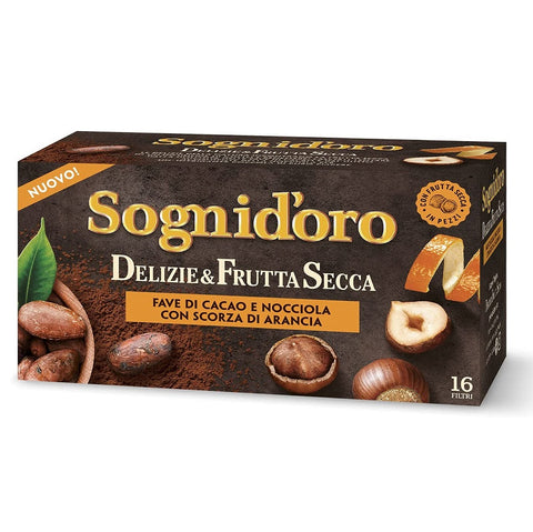 Sogni d'oro Tisana Delizie&Frutta Secca Fave cacao e nocciola con scorza di arancia 40g