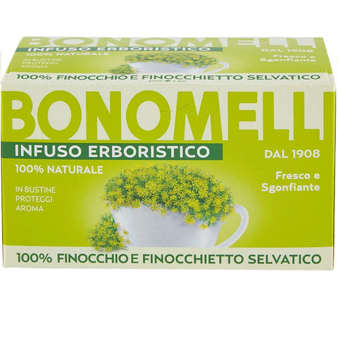 Bonomelli Infusi Erboristici Finocchio e Finocchietto Selvatico Infusion avec fenouil aux herbes et fenouil sauvage Pack de 16 filtres