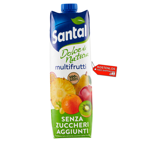 12x Parmalat Santal Succo di Frutta Multifrutti Dolce di Natura Zero Jus de Fruits Multifruits Zéro sucre ajouté
