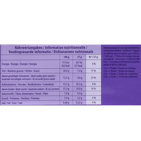 Milka TENDER Latte lait pack de 5x37g
