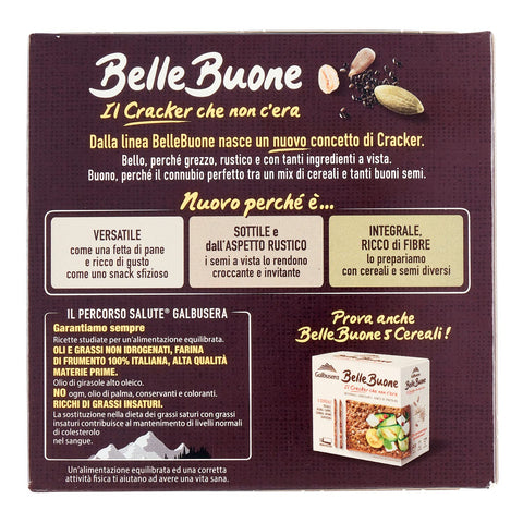 Galbusera BelleBuone Crackers Avena e Mix di Crackers semi-complets avec mélange d'avoine et de graines ( 5 x 40g ) 200g
