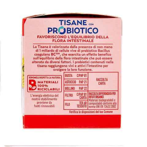 Bonomelli Tisana Probiotica Tisane Dopo Pasto à l'extrait de menthe, verveine et gingembre 10 filtres