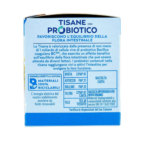 Tisane Bonomelli Tisana Probiotico Sgonfiante au fenouil, anis et cumin 10 filtres