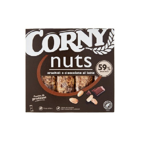 Corny nuts Barrette con arachidi e cioccolato al latte 96g (4x24g) - Corny Nuts Barres aux cacahuètes et chocolat au lait