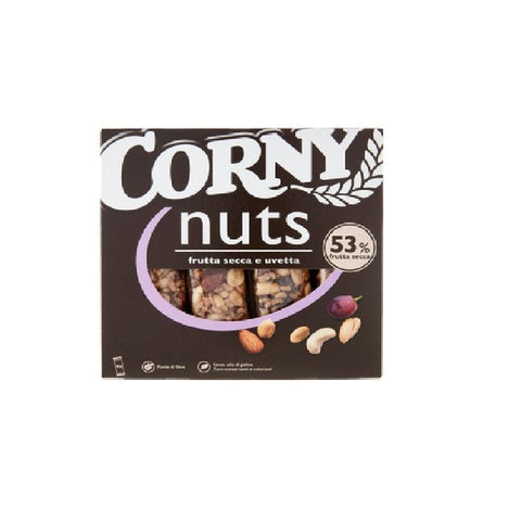 Corny nuts Barrette con frutta secca e uvetta 96g (4x24g) - Corny Nuts Bars aux fruits secs et raisins secs
