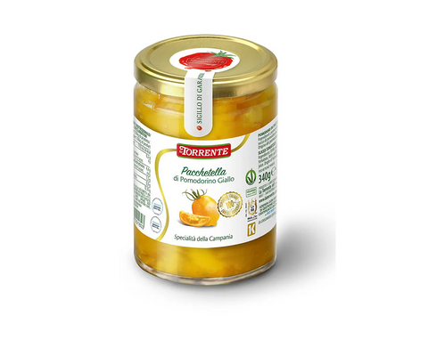 6x La Torrente Pacchetella di pomodorini gialli Pacchetella de tomates cerises jaunes 340gr