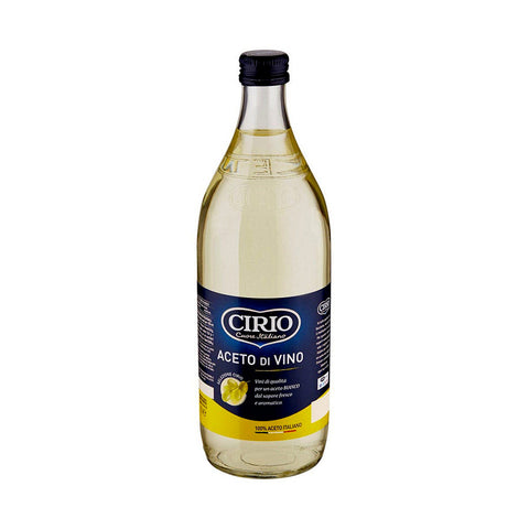 Cirio Aceto di Vino Bianco White Wine Vinegar Glass Bottle 1Lt - Italian Gourmet UK