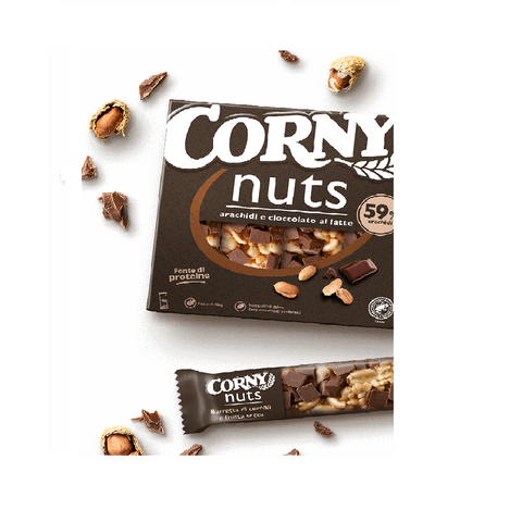 Corny nuts Barrette con arachidi e cioccolato al latte 96g (4x24g) - Corny Nuts Barres aux cacahuètes et chocolat au lait