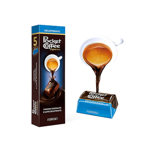 Ferrero Pocket Coffee Decaffeinato 5 pezzi Chocolat fourré au café liquide décaféiné 5 pièces