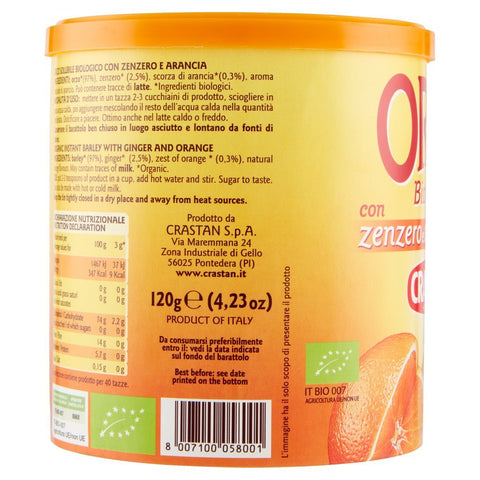 Crastan Orge Gingembre et Orange Soluble Organic Organisch lösliche Gerste, Ingwer und Orange 120g