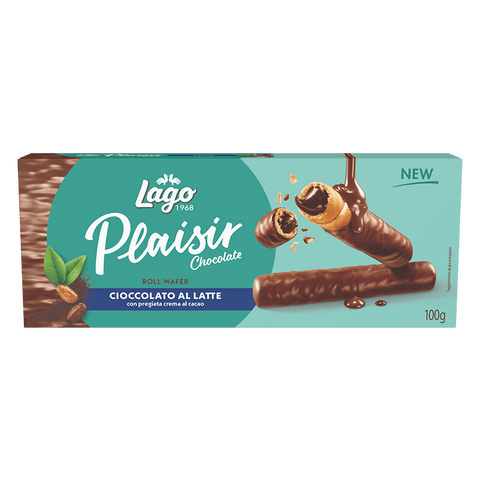 Gastone Lago Süße Snacks Gastone Lago Plaisir Chocolate Roll  Wafer Fondente Fondant 100gr 8004800000064