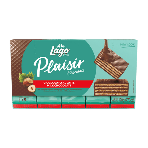 Gastone Lago Süße Snacks Gastone Lago Wafer Plaisir Chocolate al latte Mit Milch  5x38gr 8004800004017