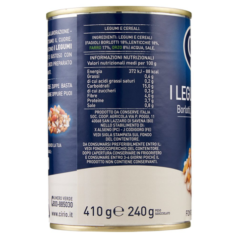 Cirio I Legumi e Cereali Legumes and Cereals 410g