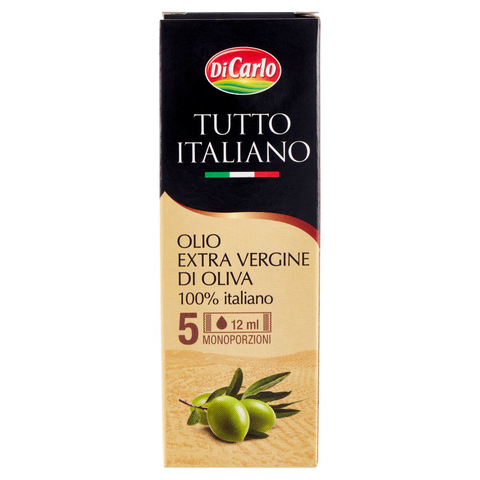 Di Carlo Tutto Italiano Olio Extra Vergine di Oliva 100% Huile d'Olive Extra Vierge Italienne Chaque pack contient 5 sticks unidoses de 12ml