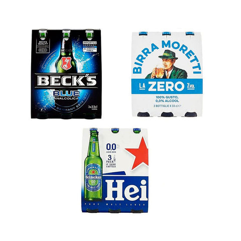 Test Package Heineken Back's Moretti Bière Blonde Sans Alcool ( 9 x 33cl )
