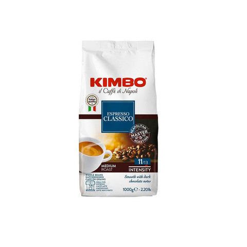 Kimbo Espresso Classico Caffè in Grani Grains de Café Torréfaction Moyenne 1Kg Le Café de Naples