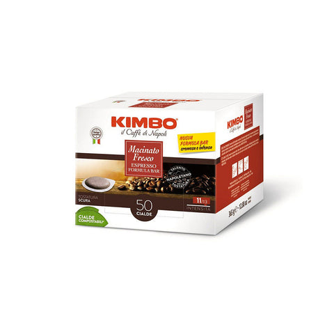 Kimbo Macinato Fresco Espresso Formula Bar 50 dosettes de café compostables