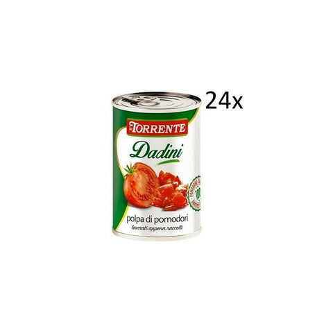 24x La Torrente Polpa di Pomodori Dadini Sauce tomate pâte d'Italie 400g
