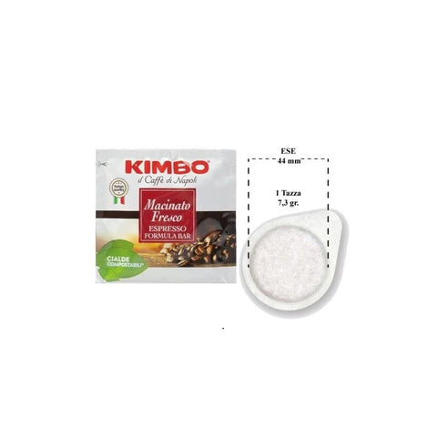 Kimbo Macinato Fresco Espresso Formula Bar 150 dosettes de café compostables