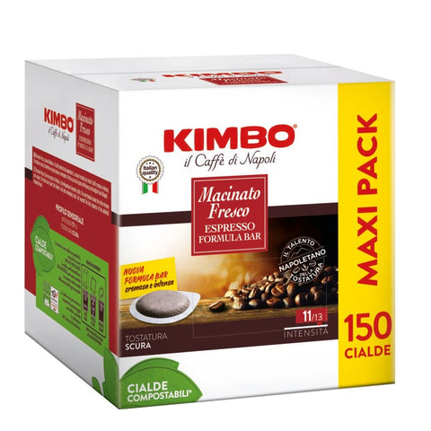 Kimbo Macinato Fresco Espresso Formula Bar 150 dosettes de café compostables