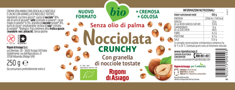 Rigoni di Asiago Nocciolata Crunchy Hazelnut Spread Cream 250g