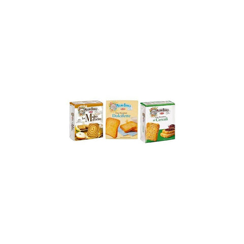 Test Pack Mulino Bianco Fette Biscottate Cereali Dolcifette Malto d'Orzo Biscottes 3x315g