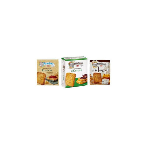 Test Pack Mulino Bianco Fette Biscottate Cereali Rustiche Integrali Biscottes complètes 3x315g