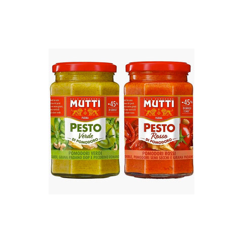 Mutti Pesto rosso di pomodoro et Pesto Verde di pomodoro (2x180g)