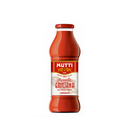 Mutti Tomato sauce 1x400g Mutti Passata di Pomodoro Emiliana Tomato Puree 100% Emilian Tomato Glass Bottle 400g 8005110001802