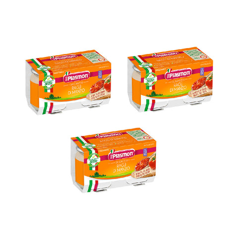Plasmon Homogenized 6x80g PLASMON Omogeneizzato Sughetti Ragù di Carne Homogenized Beef Ragout 2x80g from 10 months 8001040101285