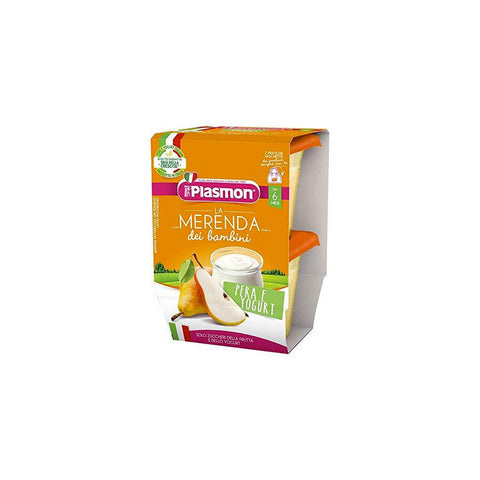 Plasmon La Merenda dei Bambini Pera e Yogurt Pear and yogurt ( 2 x 120g ) from 6 Months - Italian Gourmet UK