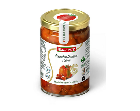La Torrente Pomodori Sorrento a cubetti Tomates de Sorrente en dés 330gr