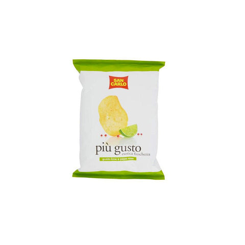 San Carlo più Gusto Chips Salées Citron Vert & Poivre Rose 50g