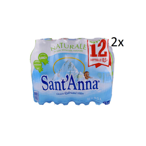 Sant'Anna Acqua Minerale Naturale Eau minérale naturelle pauvre en sodium 24x0,5Lt