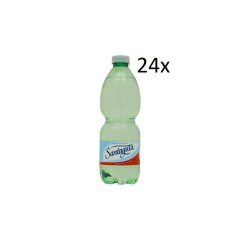 24x Santagata Acqua Minerale Effervescente Eau minérale pétillante naturelle 0,5Lt