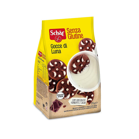 Schar Gocce di Luna biscuits sablés au chocolat noir et cacao 175g