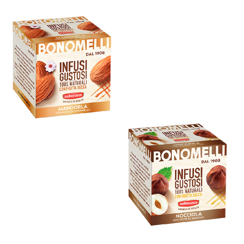 Testpacket Bonomelli Infusi Gustosi Mandorla con caramello e Nocciola con note di vaniglia 2x 10 Filters
